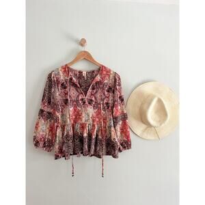 Anthropologie | Raga | Evalona Paisley Blouse | Sz XS